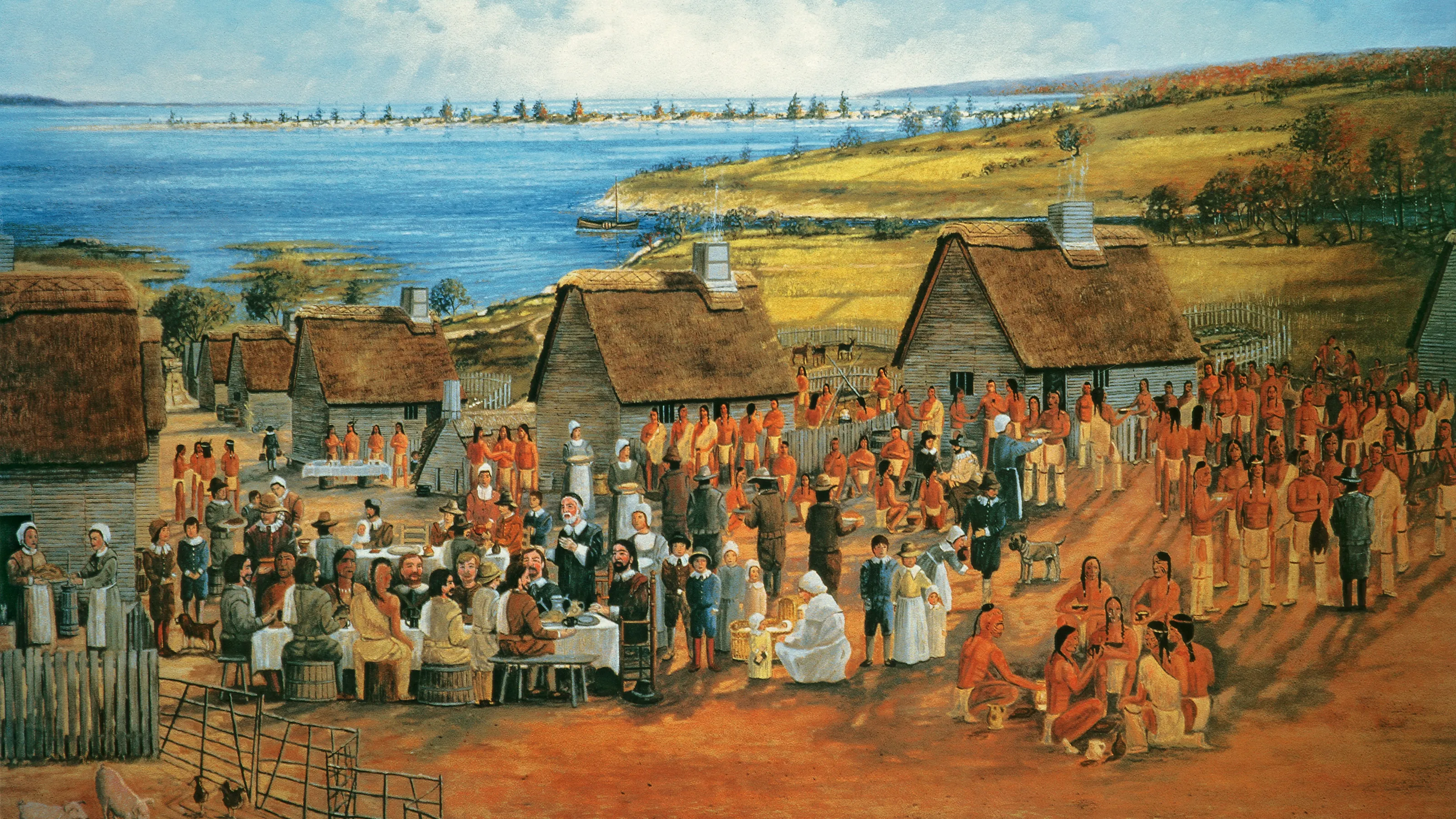 The First Thanksgiving - 1621 by Karen Rinaldo